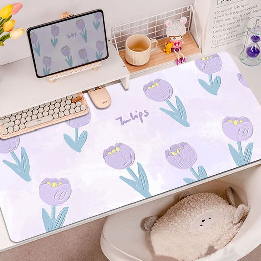 Ye yu lila Schmetterlingsblume Maus-Maus-Pad Super großes hochwertiges Mädchen Wache Computer Büro Schreibmatte Tischpolster RK-3892 丨 Lila verdickte Schließkante 80 cm * 30 cm 4mm