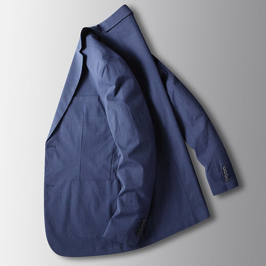 Walker Shop 休闲西服男春秋季薄款微弹轻奢商务西装中青年抗皱免烫便西外套 蓝色 2XL (185) 建议160-175斤