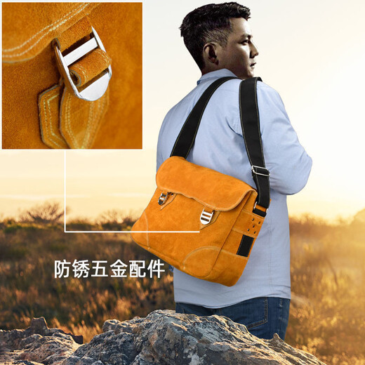 Dalan Electrician Tool Bag Men's Construction Site Cowhide Carpentry Multifunctional Genuine Leather Wear-Resistant Repair Tool Bag Single Shoulder Crossbody Large Style