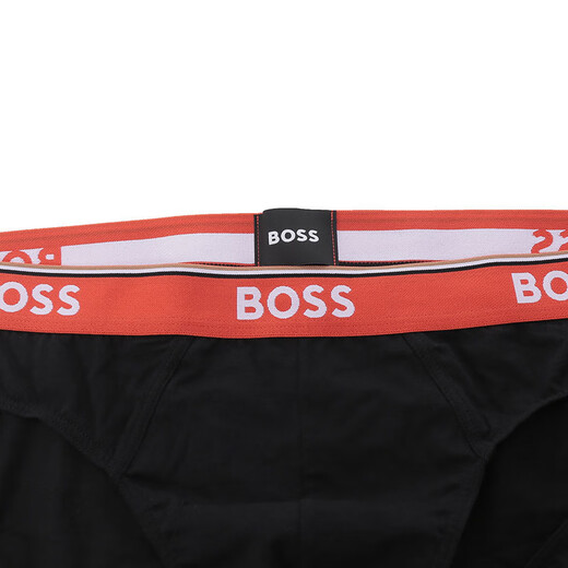 雨果博斯（HUGO BOSS）男士棉质徽标腰带三角内裤三件套装男装礼物男 50495435 967 黑色多色 XS