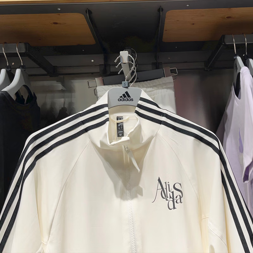 Adidas Clover Coat Frauen Frühling 2025 Neue lose Casual Sportswear Stand Halsband Wobdes Windschutzjacke auf JI9768 Han Yu White M.