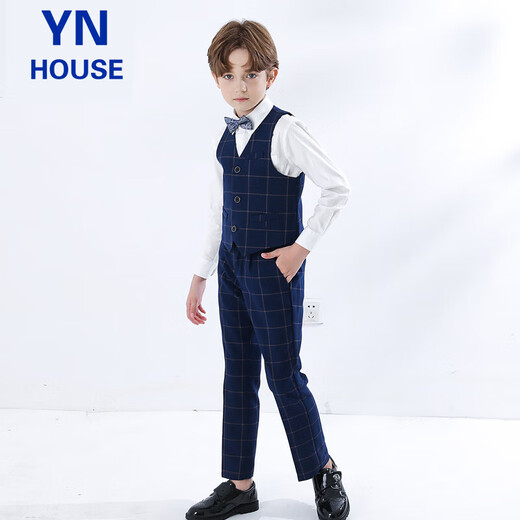衣诺坊儿童西服套装男童马甲套装六一演出服男生主持人礼服花童走秀西装