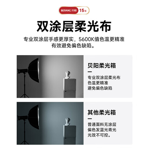 Beiyang (beiyang) 90cm deep polished soft light box soft light ball photography quick installation soft light cover live broadcast portable Baorong mouth soft light light box deep mouth grid grille octagonal deep polished lampshade