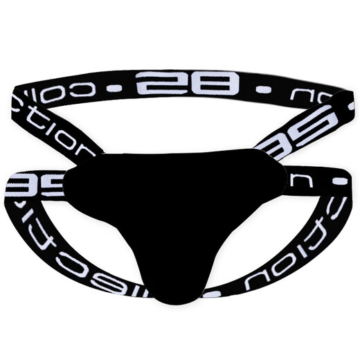 Gay men's passion-free thong sexy beltless large bag hollow butt exposed gay trendy underwear white M