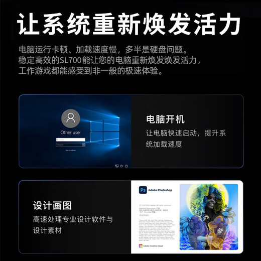 Lenovo 1TB SSD Solid State Drive SATA3.0 SL700 Lightning Shark Series Desktop/Laptop Universal