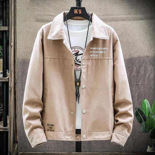 欣垚麂皮绒牛仔外套男士秋冬季工装夹克男装加绒加厚修服装服饰5折券 [常规]K12801军绿 4XL