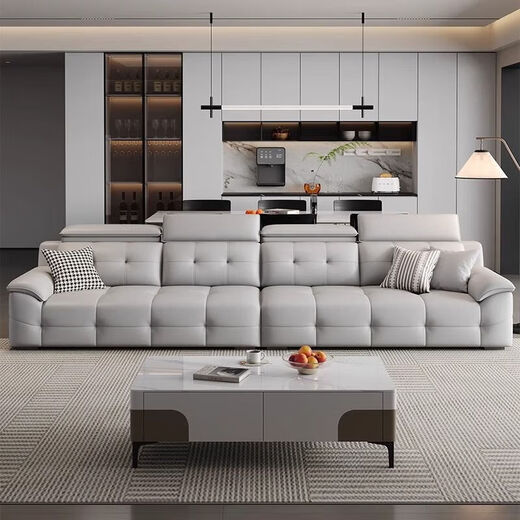 2025 new Italian minimalist high back Lawrence leather sofa living room modern light luxury Internet celebrity leather art sofa six-proof cat claw leather 1.2m double armrest single seat