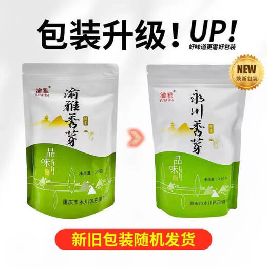 Chopstick circle Yuya YY Yongchuan Xiuya 250g bag Mingqian fried green tea household commercial Chongqing specialty Yongchuan green tea 250g*5 bags