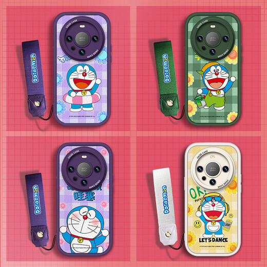 [Doraemon Autorisierung] Huawei Serie Mobiltelefon Case Mate60pro New Lens umfasste 30 Silicon Creative 40pro Lambskin Anti-Fall 50 Lanyard Little Fat Girl Green Lanyard [X1592 Doraemon] Huawei Mate 60
