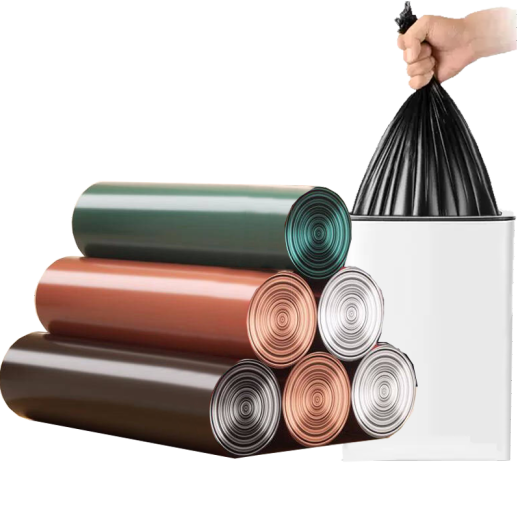Home office garbage bag thickened, easy to tear 45*50CM Maillard multi-color flat mouth garbage bag [100 pieces]