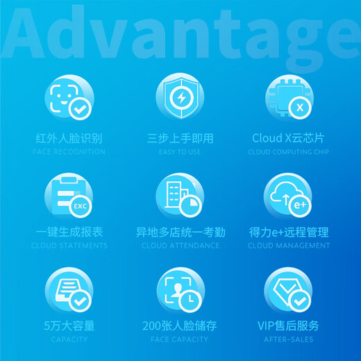 
Deli (deli) intelligent cloud attendance machine Face recognition punch-in machine Dynamic facial recognition Power outage punch-in set DL-D2+13899