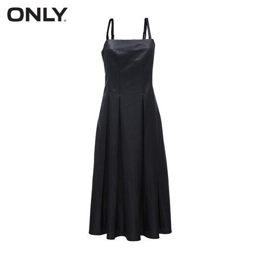 ONLY秋冬时尚休闲百搭纯色吊带百褶连衣裙女|12347Y001 H1Z黑色BLACK S 160/80A