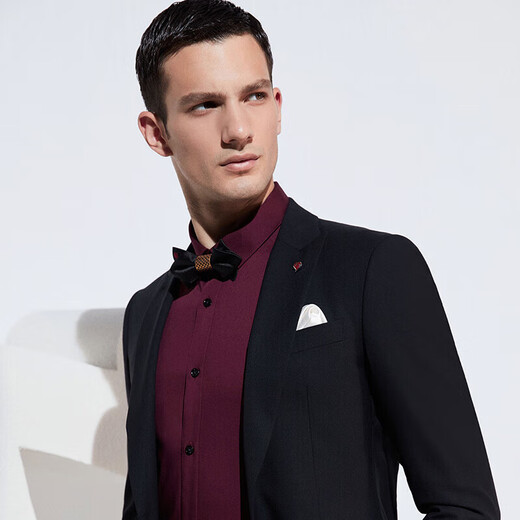 
Announcement bird wool suit (single top) double slit men's blazer EBB221230U black 46A