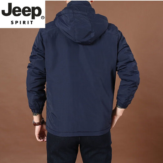 JEEP SPIRIT high-end autumn and winter new plus velvet jacket men's waterproof breathable assault top middle-aged large size cotton coat jacket for men 8818 military green plus-velvet L