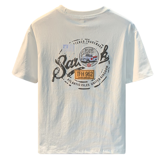 Qianji (Qianji) 2024 Été Nouveau t-shirt à manches courtes pour hommes T-shirt en vrac à imprimé slim et polyvalent pour hommes T-shirt noir JSW-9906 Numéro L Convient pour le poids 109-124Jin [Jin est égal à 0,5 kg]