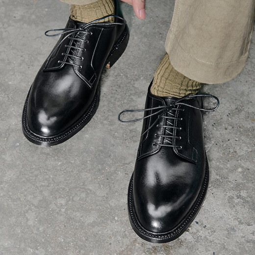 Tired children UK01 British last German Wanhame calf leather Italian V sole Commuter wedding shoes glossy derby shoes German red brown calf F1349+ English bean sole E last 41