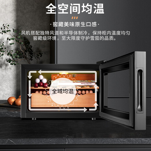 Kelong intelligent constant temperature moisturizing cedar wood naked home living room small cigar cabinet red wine cabinet 25C black full cigar style
