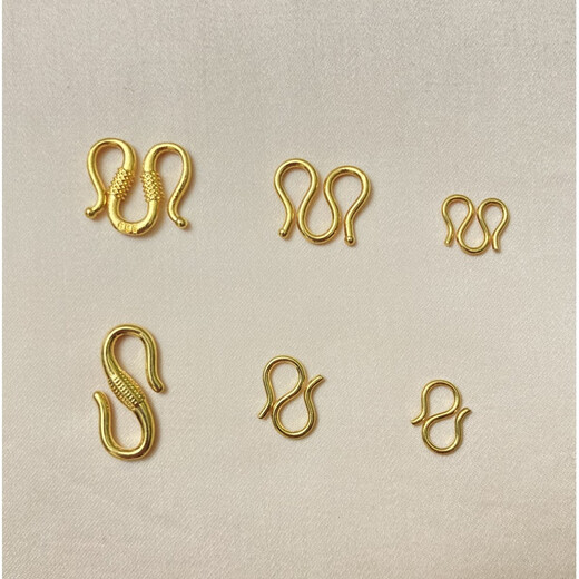 GOR Fat Donglai's same style 18K gold M buckle bracelet buckle S buckle gold-covered connecting buckle buckle connector yellow l gold necklace S buckle small size (7*8mm)