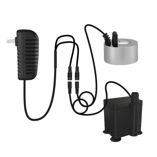 Small rockery flowing water bonsai water pump atomization all-in-one machine circulating fogger tea tray landscaping spray special color lamp atomization head + 24v1a power supply + 24v pump