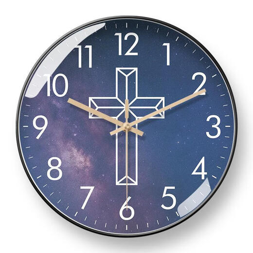 
Creative cross wall clock living room bedroom wall hanging mute clock simple living room bedroom mute table bf3271 black frame gold needle 16 inch