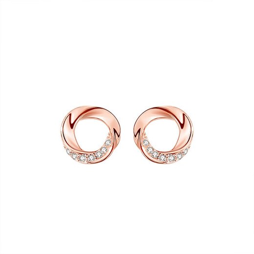 DL 1998 Fat Donglai same style 18K rose gold earrings Mobius earrings new light luxury Korean style earrings round female silver silver earrings rose gold