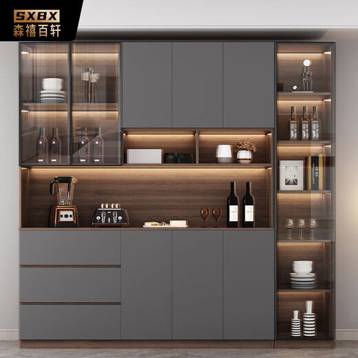 Yu Mengxindi Sideboard integriert mit hohen Wandschränken, leicht luxuriöses Haus Wohnzimmer Weinschränke, Esszimmer Tee Schränke, Küchenaufbewahrung Sideboards, Stil 15280 Lange Lieferung an Home + Installation
