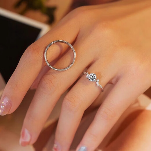 MZMZ Platinum Meteor Couple Ring pt950 Platinum Knot Engagement Fashion Diamond Ring Valentine's Day Birthday Gift for Girlfriend Light Luxury Galaxy Men's Ring