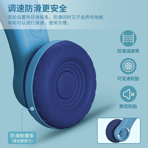 CLCEY婴儿学步车防o型腿手推车宝宝学走路助步车儿童多功能滑行 粉色变速轮子+增高手柄+双重增重