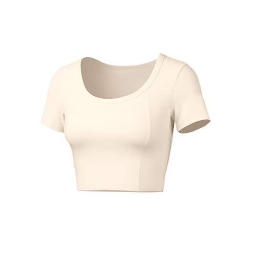 SPLAN wake-up plan short fitness clothes for women with chest pads, quick-drying yoga clothes, sports short-sleeved tops, Pilates all-in-one, Luo Ke Xing, bring your own cup, one piece to go out S