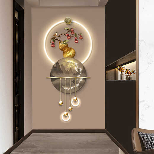 Dessin Town New Chinese Style Gourd Entrée Entrée Décoration Peinture Corridor Corridor Corridor Corridor Corridor Corridor Corridor Corridor Lumin Lumin Lumin Lumin Lumin Luminal Corridor BG6296-BG6299-BG6300 50 * 123cm peinture de suspension ordinaire sans lampe sans lampe