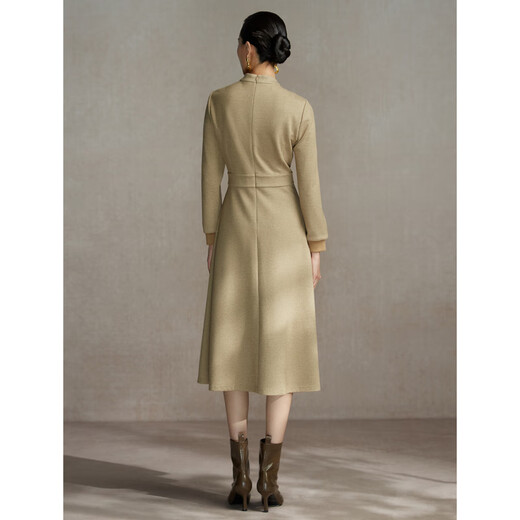 Rosa und blaue Garderobe neuer chinesischer Stil Ancient Temperament Strickkleid für Frauen Herbst und Winter Neuer Kamel -Farbständer Bottoming Rock 535Z683 Elegantes Kamel S