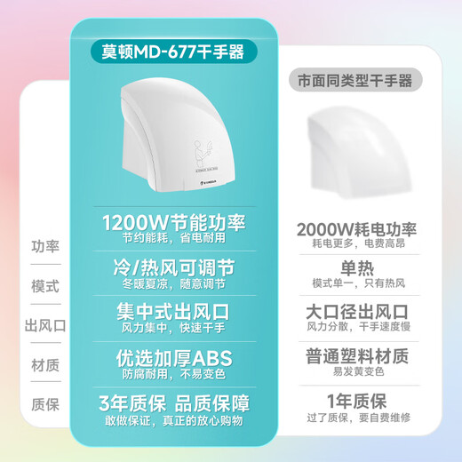 Morton (MODUN) MD-677 induction hand dryer fully automatic mobile phone dryer hand dryer hand dryer bathroom hand dryer