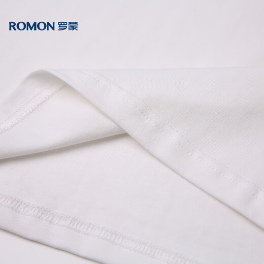 罗蒙（ROMON）短袖t恤男夏季休闲短袖男士冰丝感打底衫体恤男LM688 白色 L