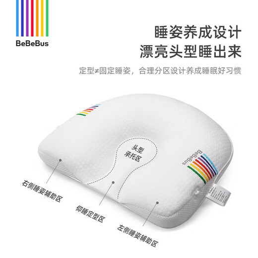 Bebebus Baby Pillow Styling Pillow Anti-deviation Pillow Corrects Head Shape 0-1 Year Old Baby Pillow Four Seasons Breathable Upgraded Anti-bacterial and Anti-mite Style Solid Color