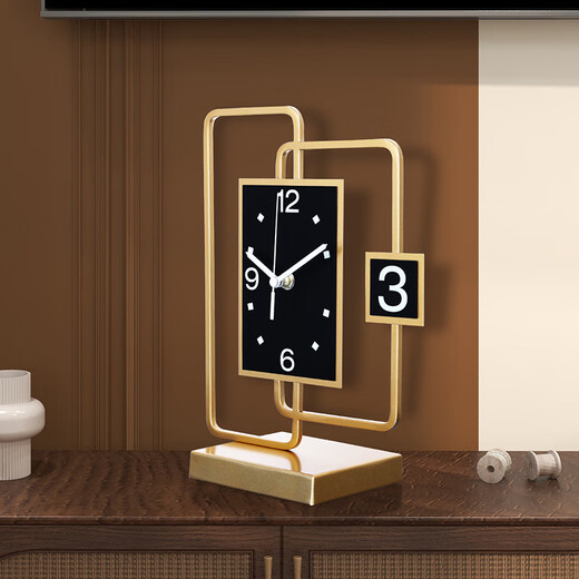 Puduo clock decoration HOME DECOR table clock living room home fashion wine cabinet modern simple table clock clock ornaments personalized creative atmospheric desktop clock large size width 21*height 27cm