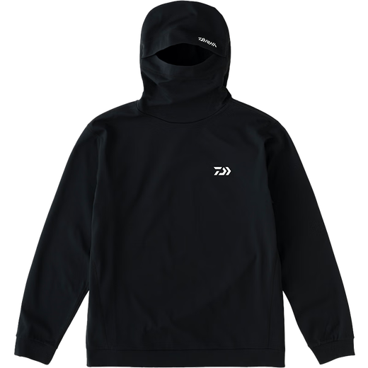 DAIWA autumn and winter DE-9223 cold-proof hooded long-sleeved shirt warm round neck pullover top autumn and winter fishing clothing DE-9323 round neck style-black M