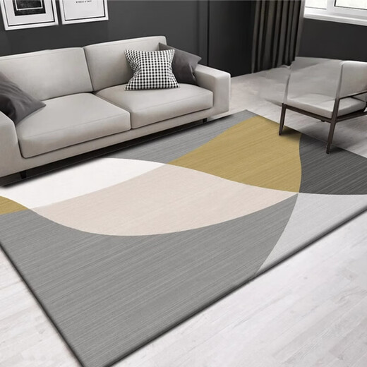 Yonghuan Teppich Wohnzimmer 2024 neuer Stil kostenloser waschbarer und abwischbarer Sofa Bodenmatte Schlafzimmer Feeling Haushalt Licht luxuriöser wasserdichtes Tea-Decke Einfach Nr. 15601 1 Stück 80 cm*120 cm (wasserdicht und färbend)