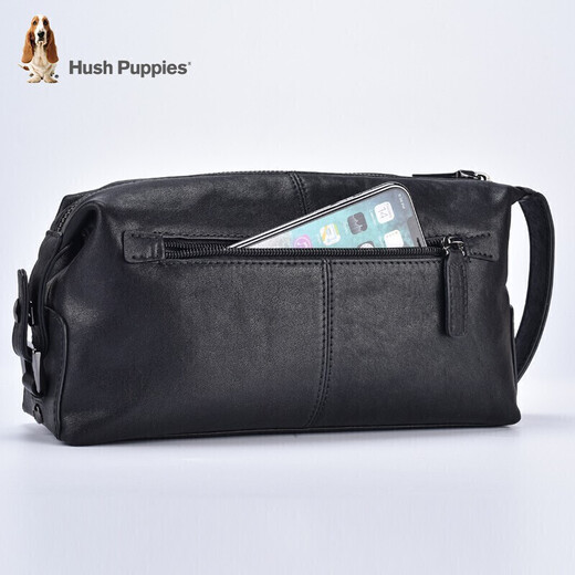 Hush Puppies handbag for men's retro hand grab bag vegetable tanned leather men's bag large capacity to give boyfriend birthday gift
