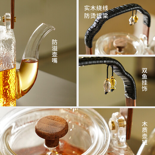 Yaji tea set Su window kettle cooking two-purpose lifting kettle high temperature resistant water boiling health kettle black tea Pu'er boiling tea kettle 1300ml