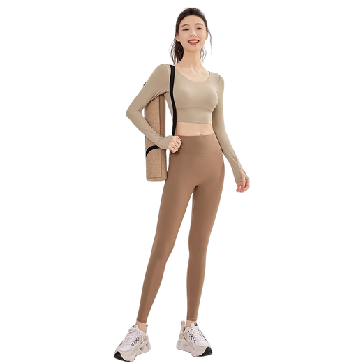 Youyou Yoga Wear Women's Autumn and Winter New High-end Top Running Pilates Training Fitness Clothing Long Sleeve J32030 Black Top Fixed Cup Breast Pad L