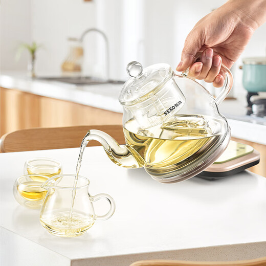 新功（SEKO）全自动电热水壶烧水壶喷淋式蒸汽煮茶器高硼硅玻璃花茶壶电茶炉 N20/N21 0.8L N20智能喷淋式煮茶器