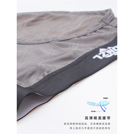 JTTCAC Japanische Modale Unterwäsche Herrenbesprechungen Mesh Ultra-dünn Ice Seide Transparent Sexy Boy Shorts Sommer 4 Sets aus graublauem Schwarz und Rot 4 Streifen XL (110-135Jin [Jin gleich 0,5 kg])