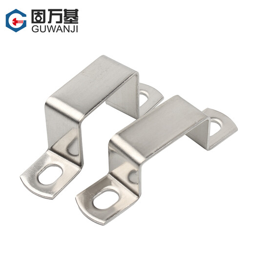 Guwanji 304 stainless steel clamp square card square tube buckle riding card square type hoop several words right angle bracket U-shaped pipe clamp M25x25 2 pieces 304 material