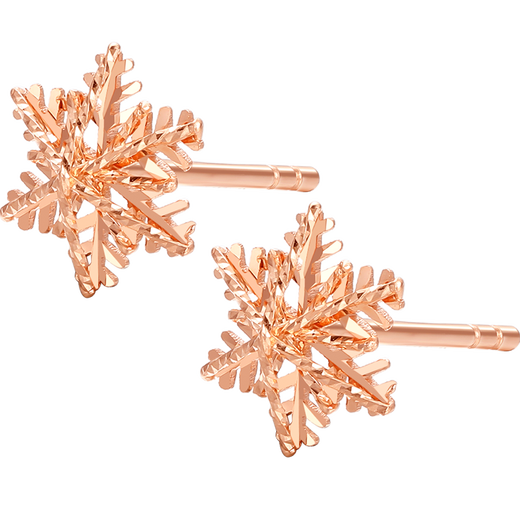 Liuguifu Jewelry 18K gold earrings romantic snowflake K gold earrings fashionable versatile earrings for women EK020003918K rose gold