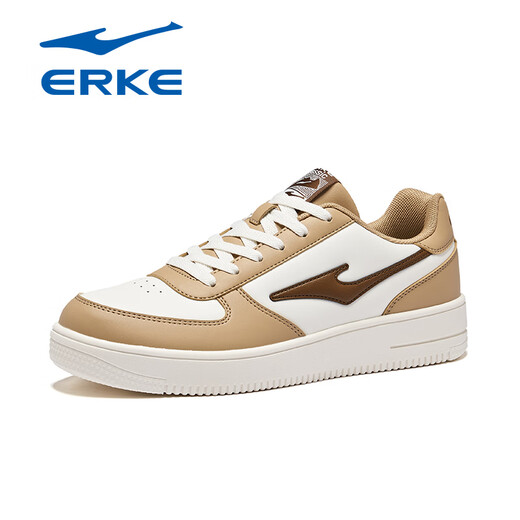 Hongxing Erke (Erke) Chaussures masculines Chaussures blanches Sumouches Chaussures selles épaisses pour hommes basses basses de couple basse Air Force One Casual Light Skateboard Chaussures microcristales blanc / kaki 1477 43