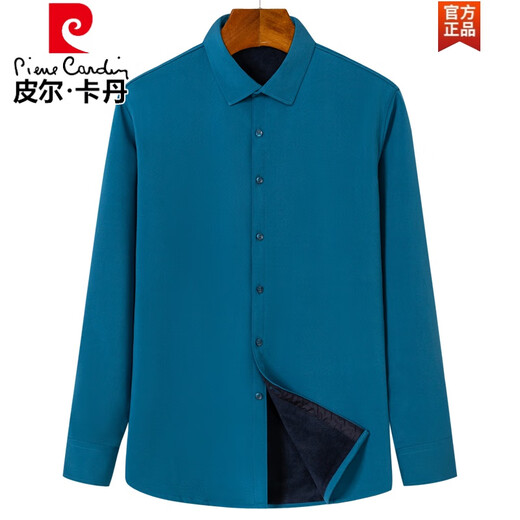 Pierre Cardin Automne et hiver élastique plus velours chemise à manches longues épaissie de la chemise en velours intégrée et sans fer intégrée 826 Gray 5xl (recommandé 180-200 Jin [Jin est égal à 0,5 kg])))