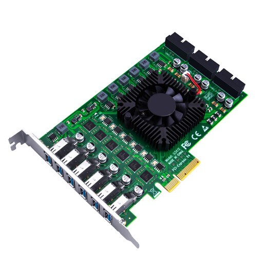 Pcie to usb3.2/3.1/3.0 expansion card 12 ports independent 6-channel usb adapter card pciex4x16 12 ports (rear 6 ports + 19Px3)