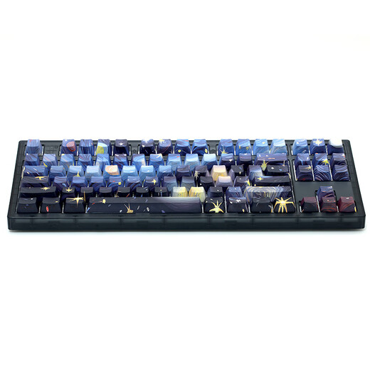 Belly Spirit Mk870 Obsidian Starry Sky Side Carving Customized Mechanical Keyboard Kabel Wireless Bluetooth Full Key Hot Swap DIY Customized RGB Office Game Obsidian Starry Sky Side Carving Drei-Mode (Wired Wireless Bluetooth) Tee Roller 87 Keys