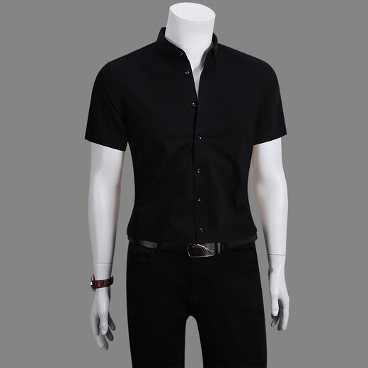 Yijia talentueuse [pas de fer] chemise à manches courtes pour les hommes d'entreprise, usure formelle professionnelle, sens haut de gamme, hommes purement blanc à manche