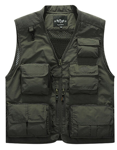 JP printemps, été et automne mince de gilet multi-poche à séchage à séchage rapide veste de photographie 9898 Green militaire 4xl (adapté à 185 Jin [Jin est égal à 0,5 kg] -200 Jin [Jin est égal à 0,5 kg]))